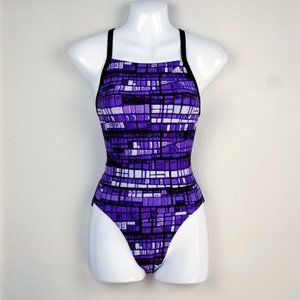 Adidas Infinitex Purple Geometric Swim Suit